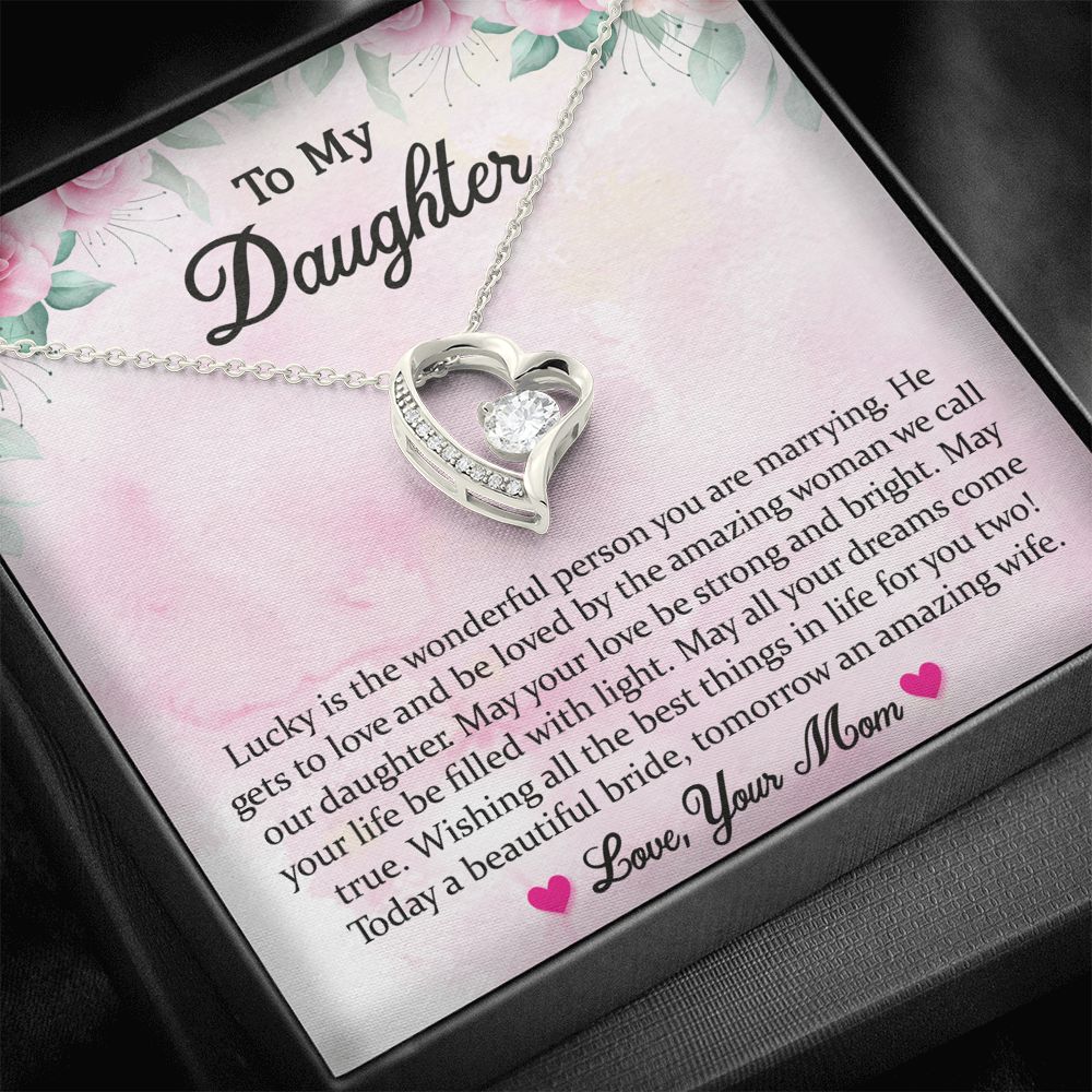My Daughter Wedding Day Gift, To Bride From Mom/Dad Necklace, MomTo Bride Gift, Bride Jewelry Gift From Mom