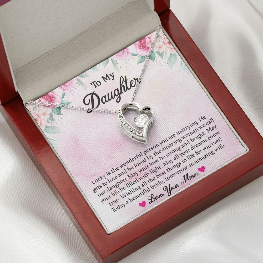 My Daughter Wedding Day Gift, To Bride From Mom/Dad Necklace, MomTo Bride Gift, Bride Jewelry Gift From Mom