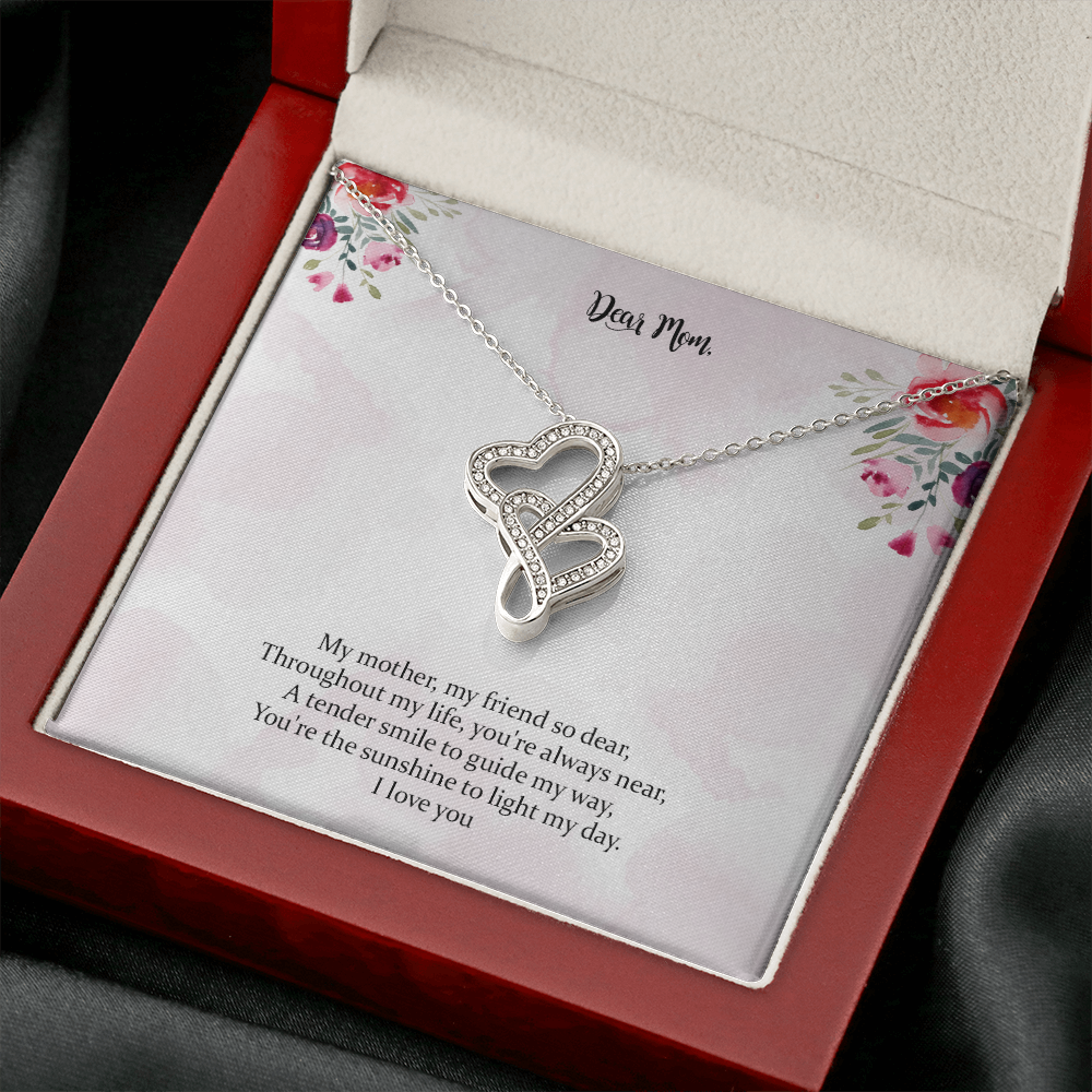Mom The Sunshine To Light My Day Double Hearts Necklace
