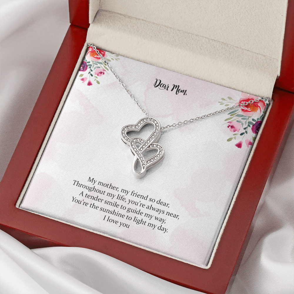 Mom The Sunshine To Light My Day Double Hearts Necklace
