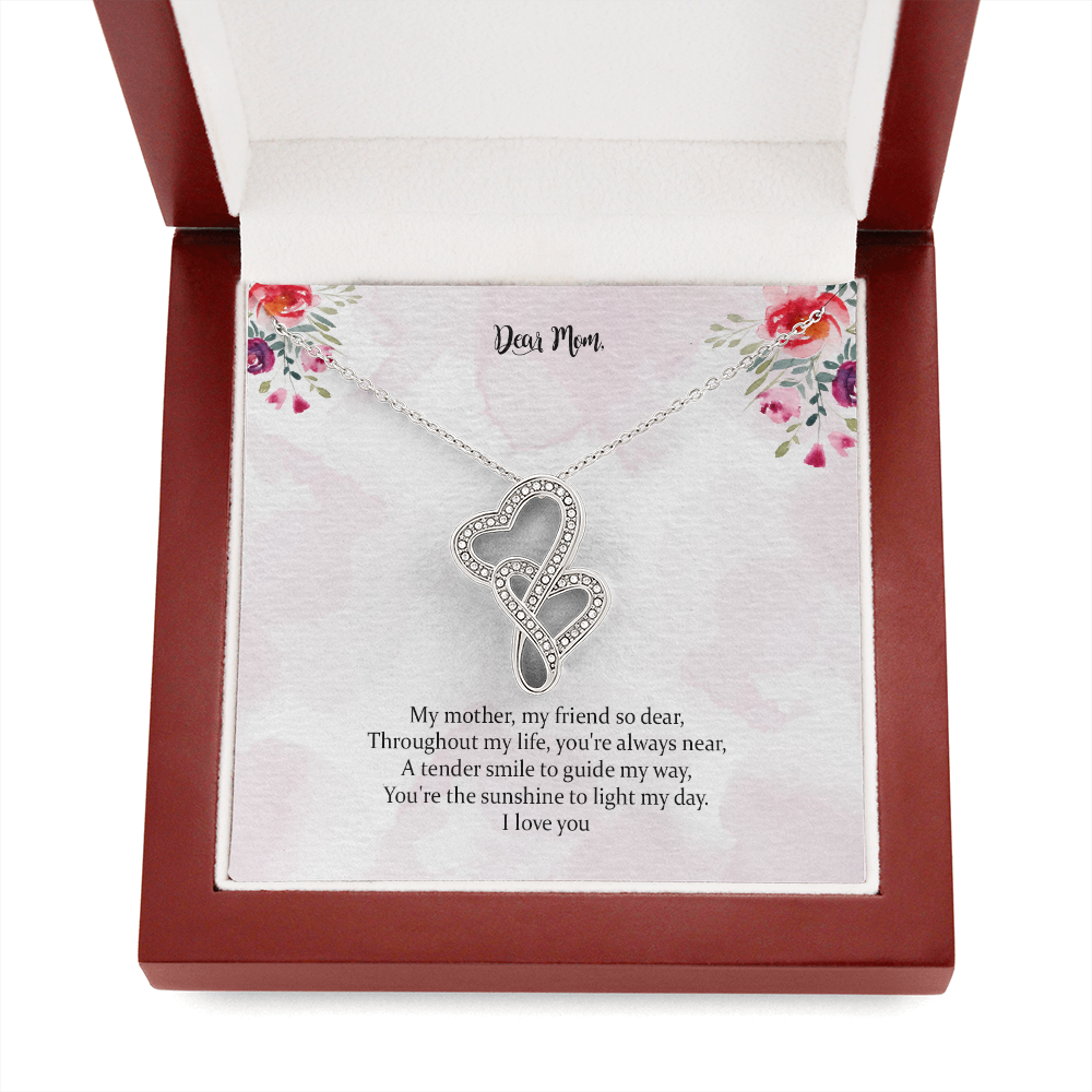 Mom The Sunshine To Light My Day Double Hearts Necklace
