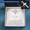 To My Bonus Mom Personalized Cross Necklace, Thank You For Loving Me As Your Own