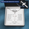 To My Son Cross Necklace  Gift From Mom, Son Jewelry, Small Cross Necklace For Men Boy, Cuban Chain Necklace For Son, Mother To Son Gifts, Gifts For Son Birthday