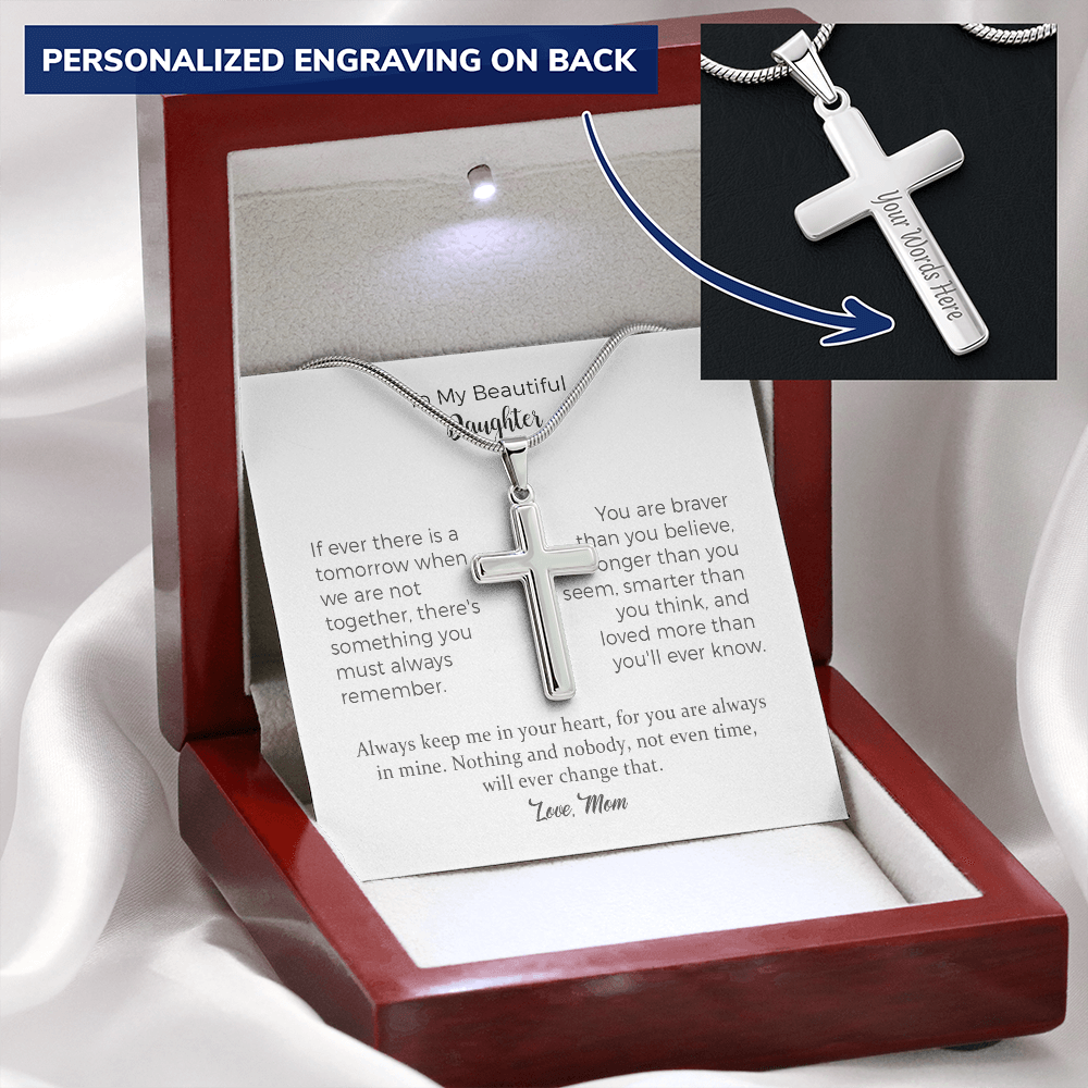 To My Beautiful Daughter, You're In My Heart,Necklace Gift For Daughter From Mothers On Birthday, Christmas, Graduation