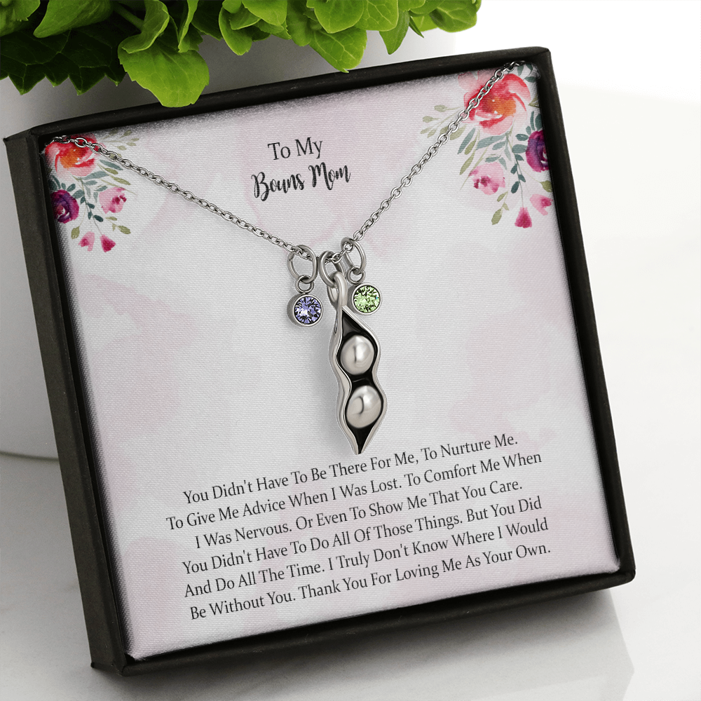 To My Bonus Mom Pea Pod Necklace, Mother Gift For Valentine's, Birthday, Anniversary