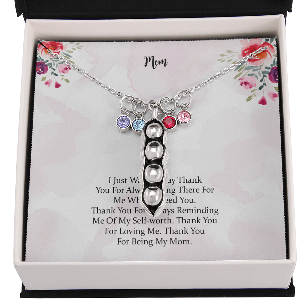 Gift Pea Pod Necklace For Mom Thank You For Being My Mom, Mother Gift For Valentine's, Birthday, Anniversary