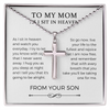 Loss Of Son Cross Necklace Gift For Mother, Son Memorial, Sympathy Necklace, Remembrance Gift, Loving Memory Of Son Keepsake, Condolence Gift, Funeral Gift