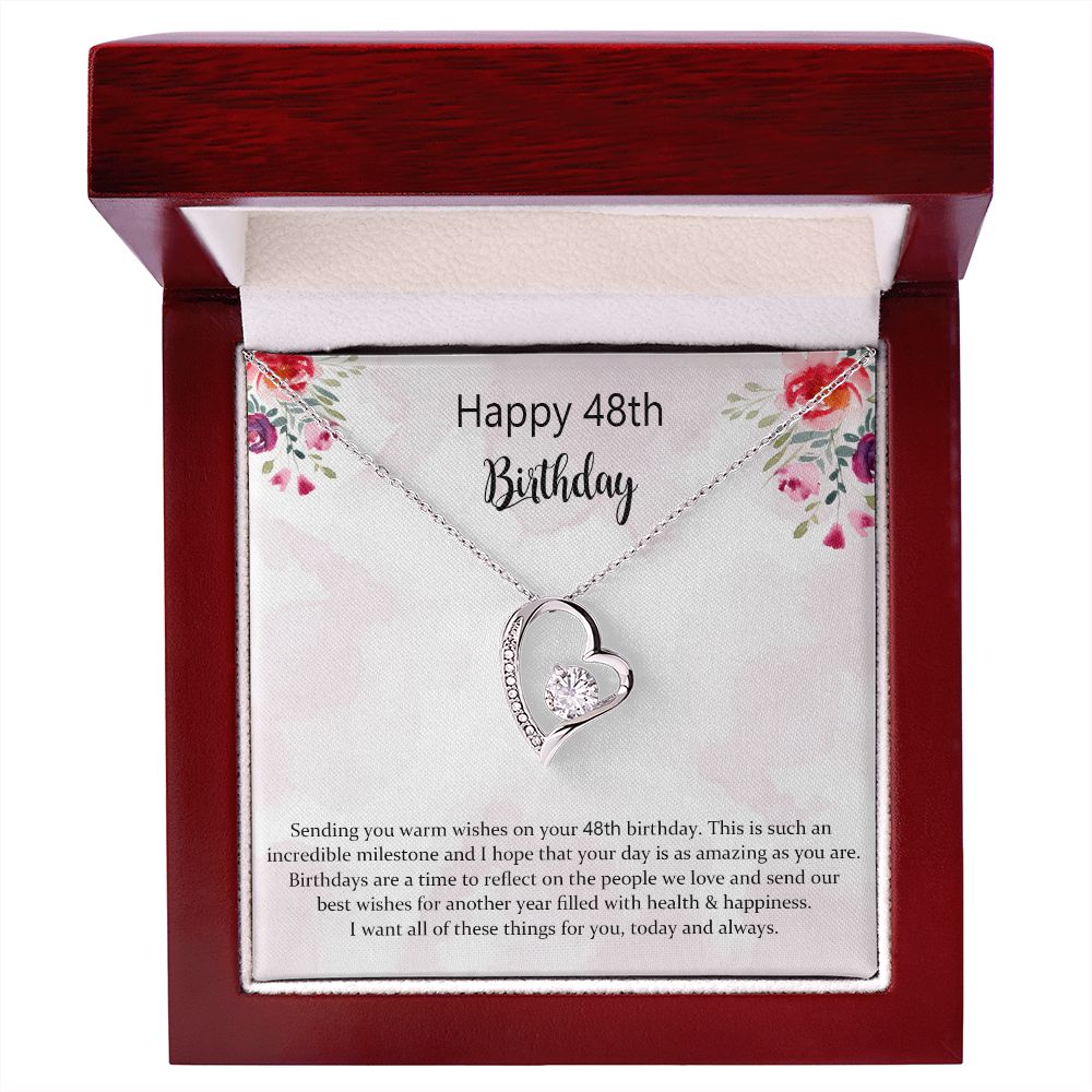 Happy 48th Birthday Jewelry Gift for Girls Women,Necklace Mother Daughter Sister Aunt Niece Cousin Friend Birthday Gift with Message Card and Gift Box