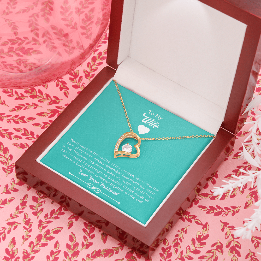 Heart To My Wife Necklace, Anniversary Gift For Wife.