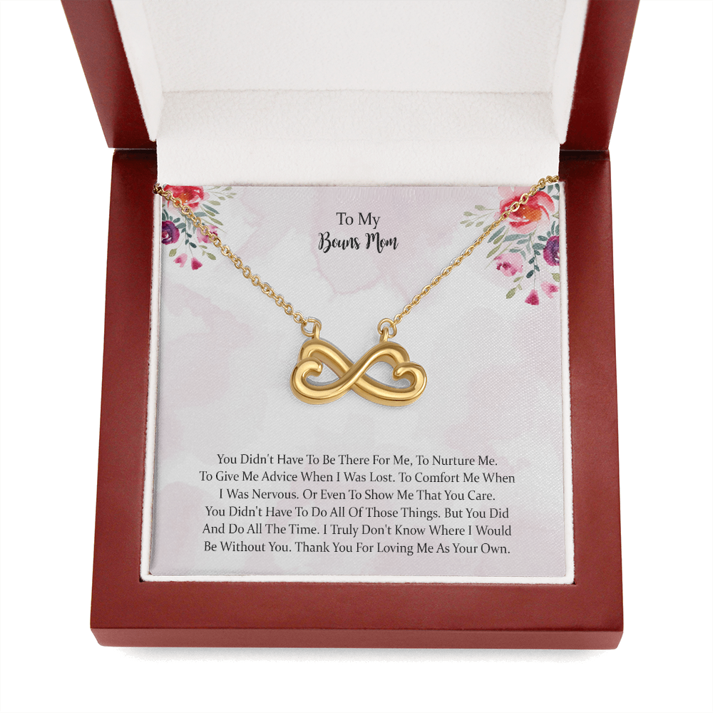 To My Bonus Mom Heart-shaped Infinity Necklace, Mother Gift For Valentine's, Birthday, Anniversary