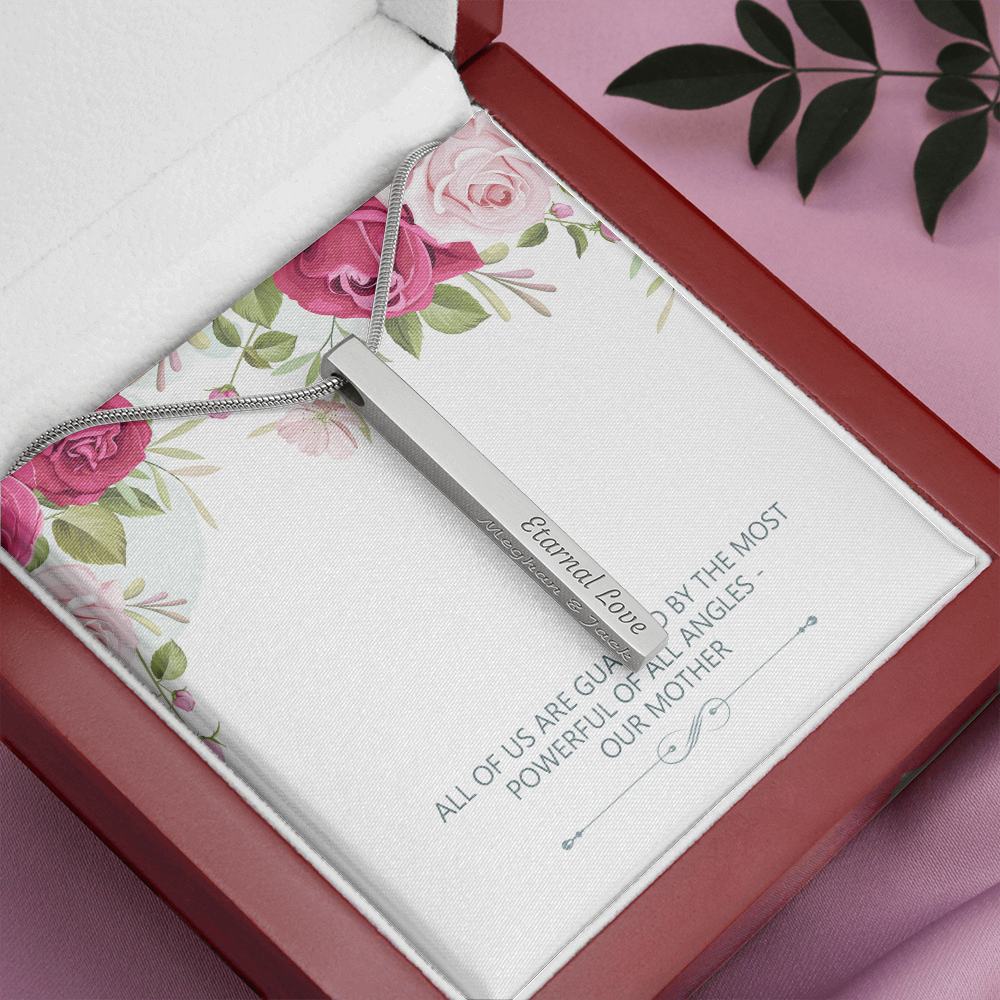 Guarded By Our Mother, Modern Bar Necklace