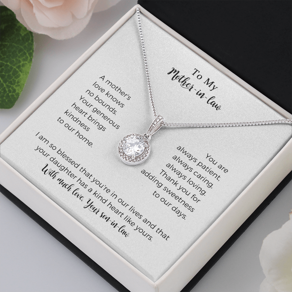 To My Mother-in-law, A Mother's Love Knows No Bounds, Eternal Hope Necklace,Mother Gift For Valentine's, Birthday, Anniversary For Mom