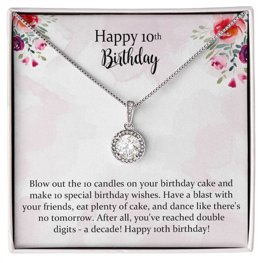 10th Birthday Eternal Hope Necklace Gift for Girls,Niece Birthday Gift