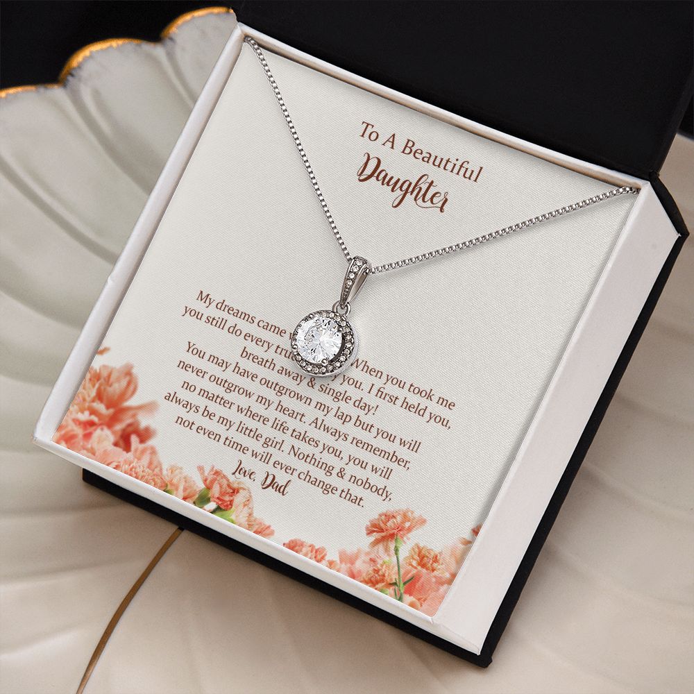 Daughter Eternal Hope Necklace Gift from Dad, Inspirational Gifts for Daughter from Father, Birthday Christmas Graduation Gifts for Teen Girls Women with Message Card