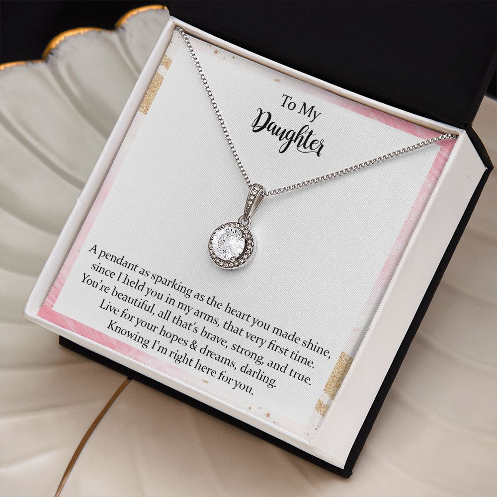 Daughter Eternal Hope Necklace Gift from Mom Dad, Christmas Gifts for Teenage Girls, Jewelry Gift for Daughter from Mother Father on Birthday, Graduation  with Message Card