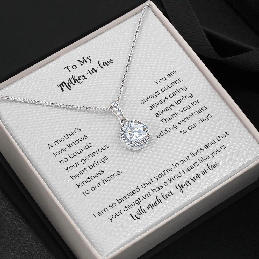 To My Mother-in-law, A Mother's Love Knows No Bounds, Eternal Hope Necklace,Mother Gift For Valentine's, Birthday, Anniversary For Mom