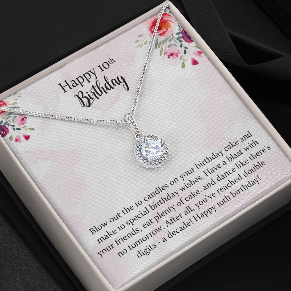 10th Birthday Eternal Hope Necklace Gift for Girls,Niece Birthday Gift