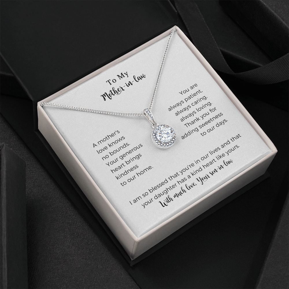 To My Mother-in-law, A Mother's Love Knows No Bounds, Eternal Hope Necklace,Mother Gift For Valentine's, Birthday, Anniversary For Mom