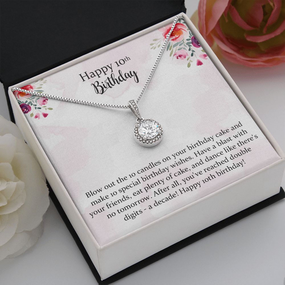 10th Birthday Eternal Hope Necklace Gift for Girls,Niece Birthday Gift