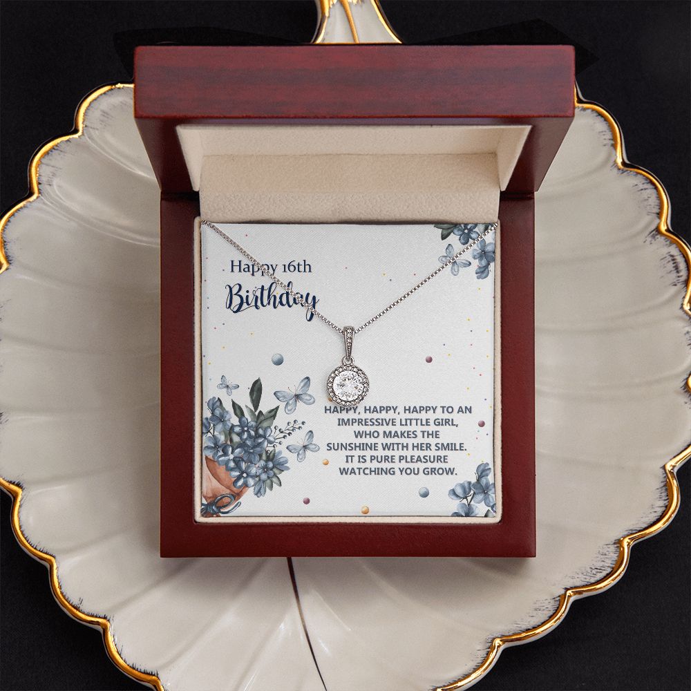Birthday Gifts for 16 Year Old Girls, Eternal Hope Necklace Gifts for Teenage Girls, Happy Birthday Jewelry Gifts for My Beautiful Daughter with Message Card And Gift Box