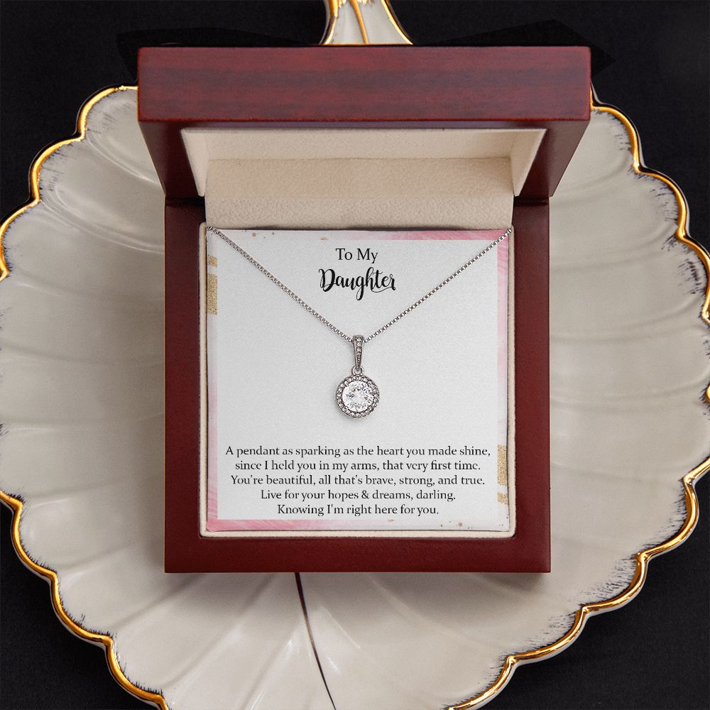 Daughter Eternal Hope Necklace Gift from Mom Dad, Christmas Gifts for Teenage Girls, Jewelry Gift for Daughter from Mother Father on Birthday, Graduation  with Message Card