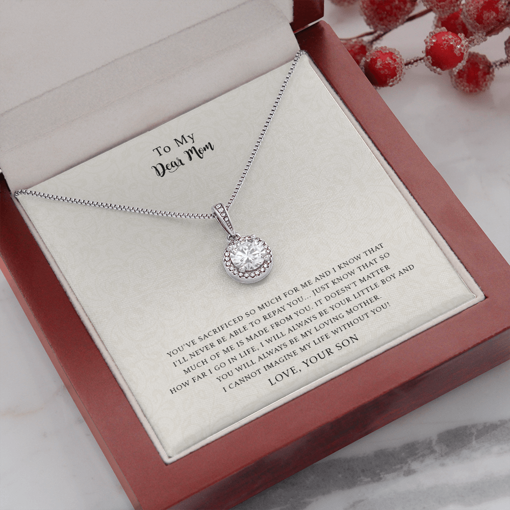 To My Dear Mom, I Can't Imagine My Life Without You, Eternal Hope Necklace For Mom, Mother Gift For Valentine's, Birthday, Anniversary,