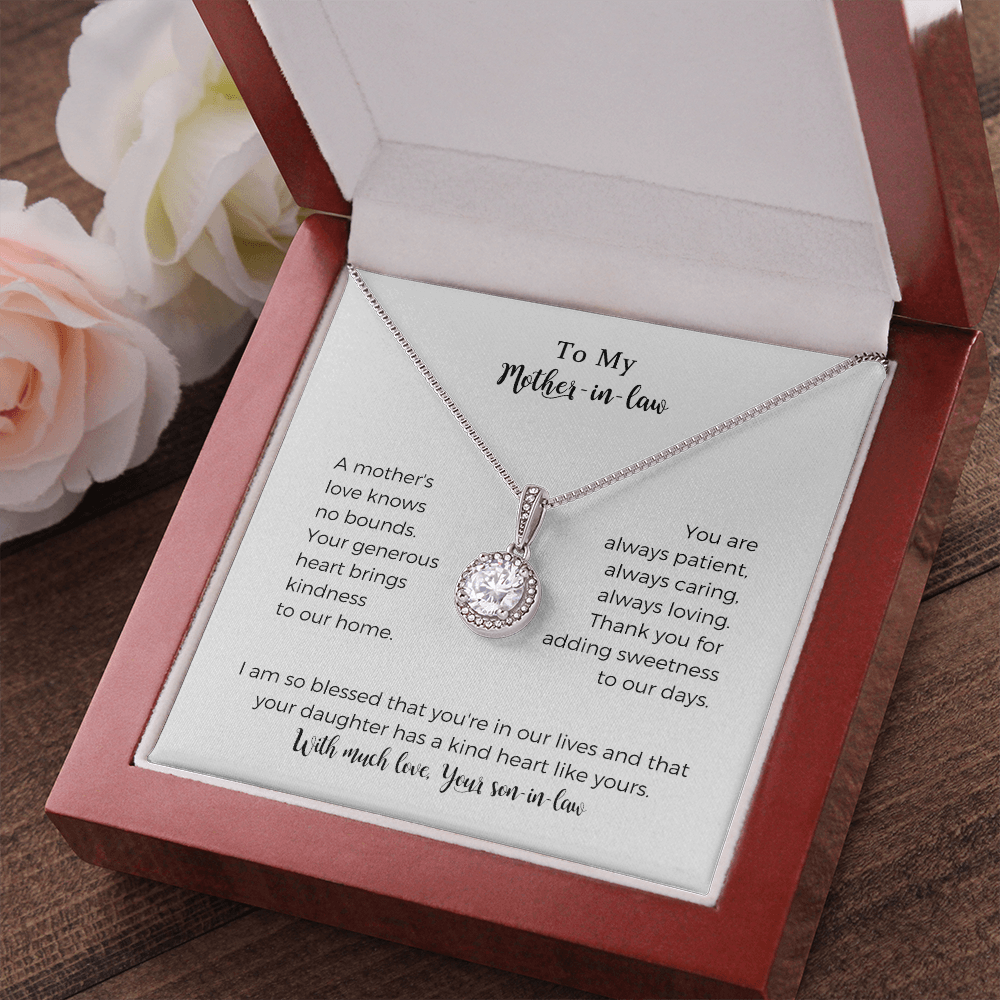 To My Mother-in-law, A Mother's Love Knows No Bounds, Eternal Hope Necklace,Mother Gift For Valentine's, Birthday, Anniversary For Mom