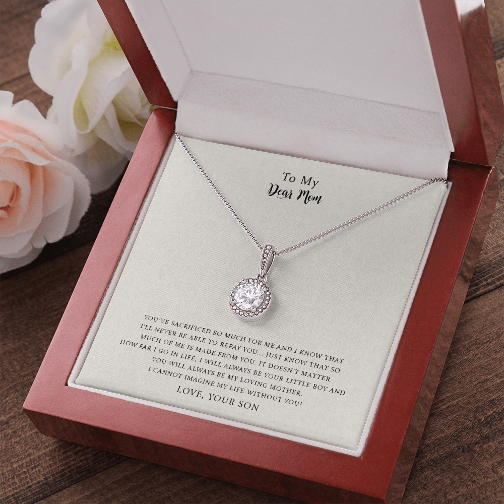 To My Dear Mom, I Can't Imagine My Life Without You, Eternal Hope Necklace For Mom, Mother Gift For Valentine's, Birthday, Anniversary,