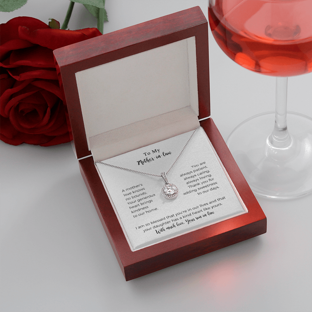 To My Mother-in-law, A Mother's Love Knows No Bounds, Eternal Hope Necklace,Mother Gift For Valentine's, Birthday, Anniversary For Mom