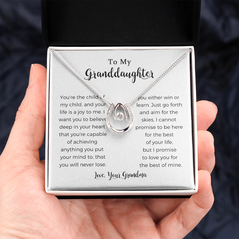 To My Granddaughter, You're Capable Of Achieving Anything, Lucky In Love Necklace