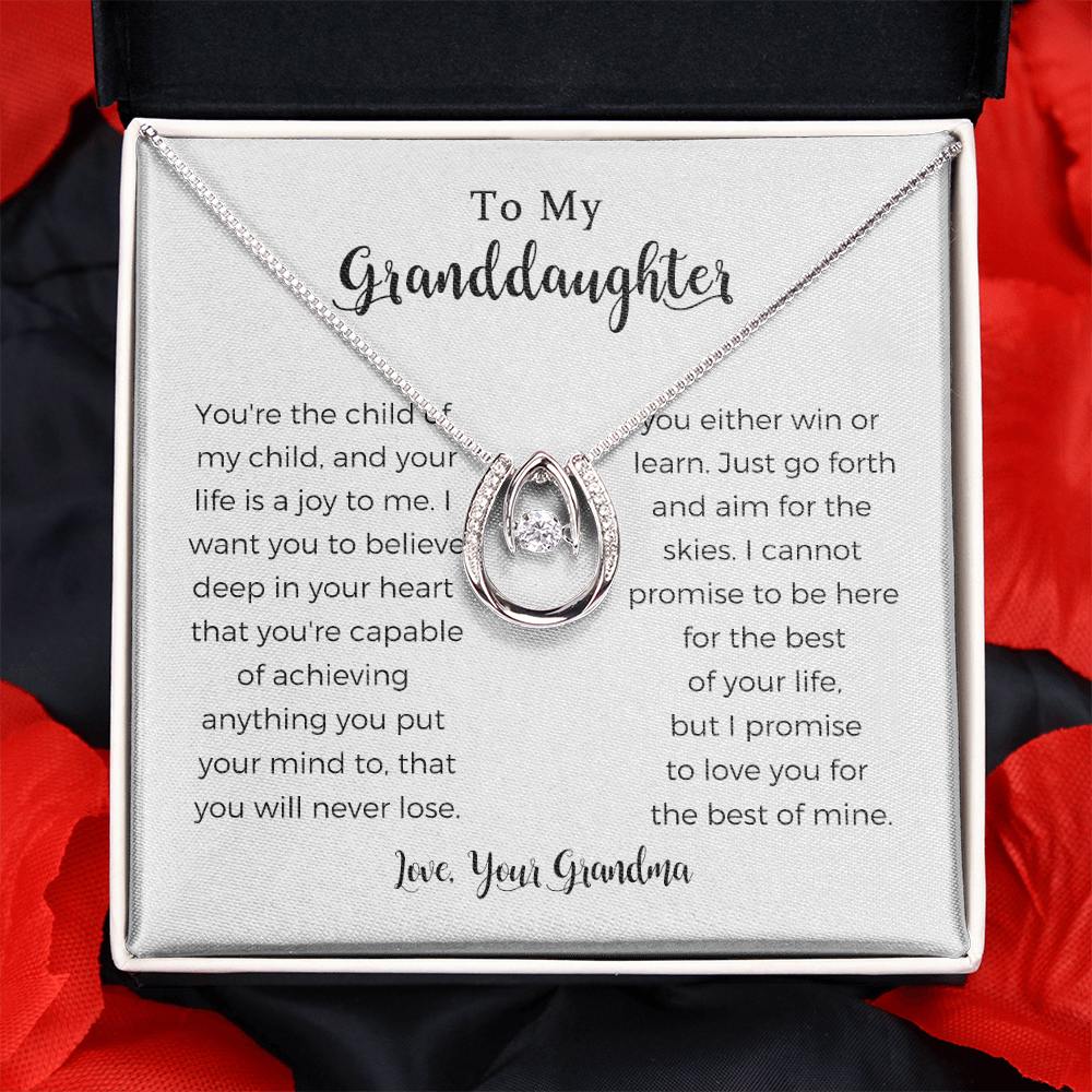 To My Granddaughter, You're Capable Of Achieving Anything, Lucky In Love Necklace