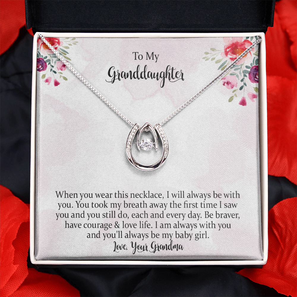 To My Granddaughter, You'll Always Be My Baby Girl Lucky In Love Necklace