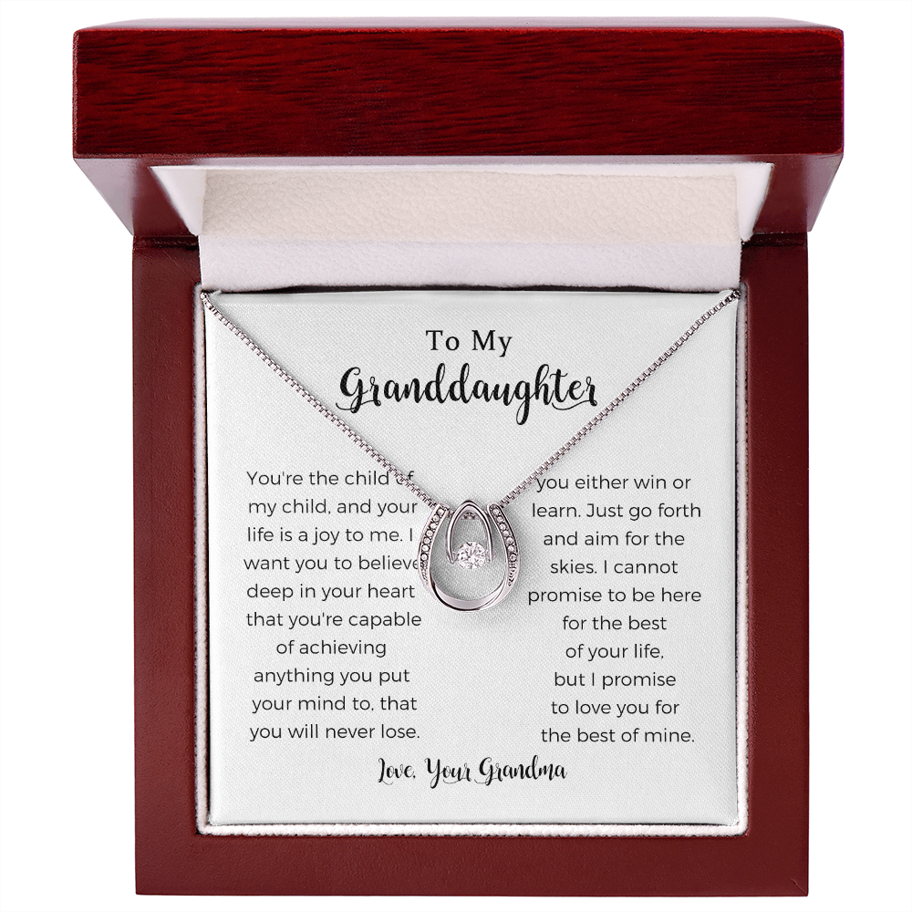 To My Granddaughter, You're Capable Of Achieving Anything, Lucky In Love Necklace