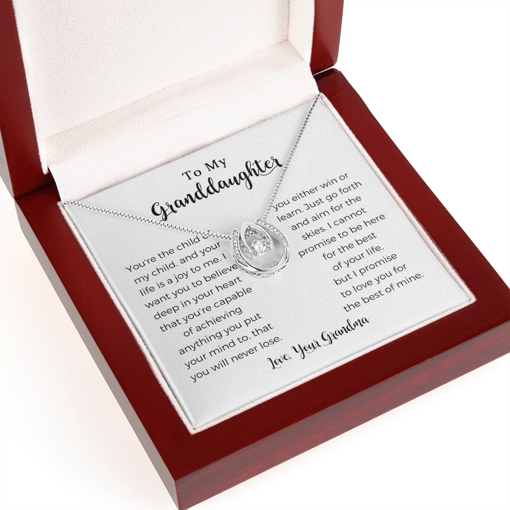 To My Granddaughter, You're Capable Of Achieving Anything, Lucky In Love Necklace