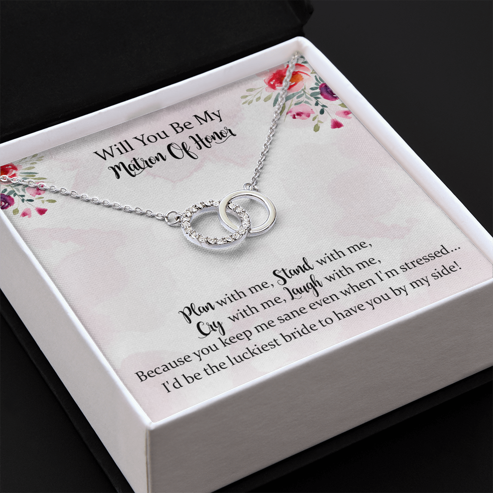 Matron Of Honor Perfect Pair Necklace Gift, Matron Of Honor Proposal, Wedding Day Thank You, Jewelry