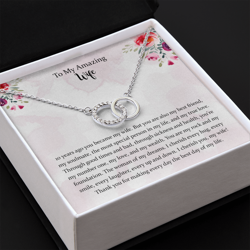 10th Anniversary Perfect Pair Necklace Gift For Wife