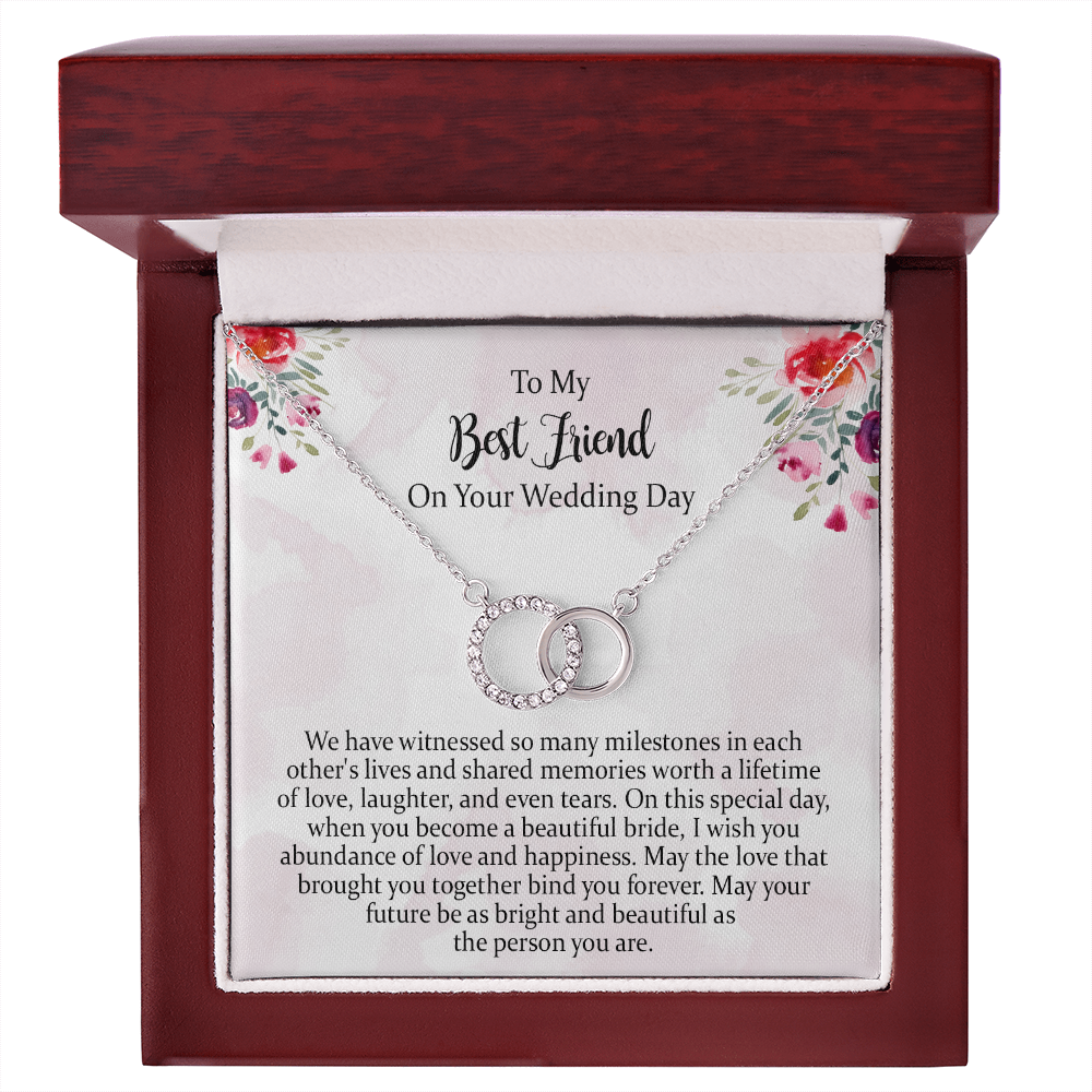 Best Friend Wedding Perfect Pair Necklace Gift, I Wish You Abundance Of Love And Happiness