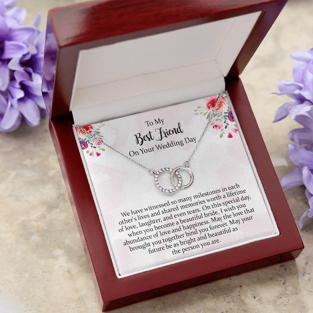 Best Friend Wedding Perfect Pair Necklace Gift, I Wish You Abundance Of Love And Happiness