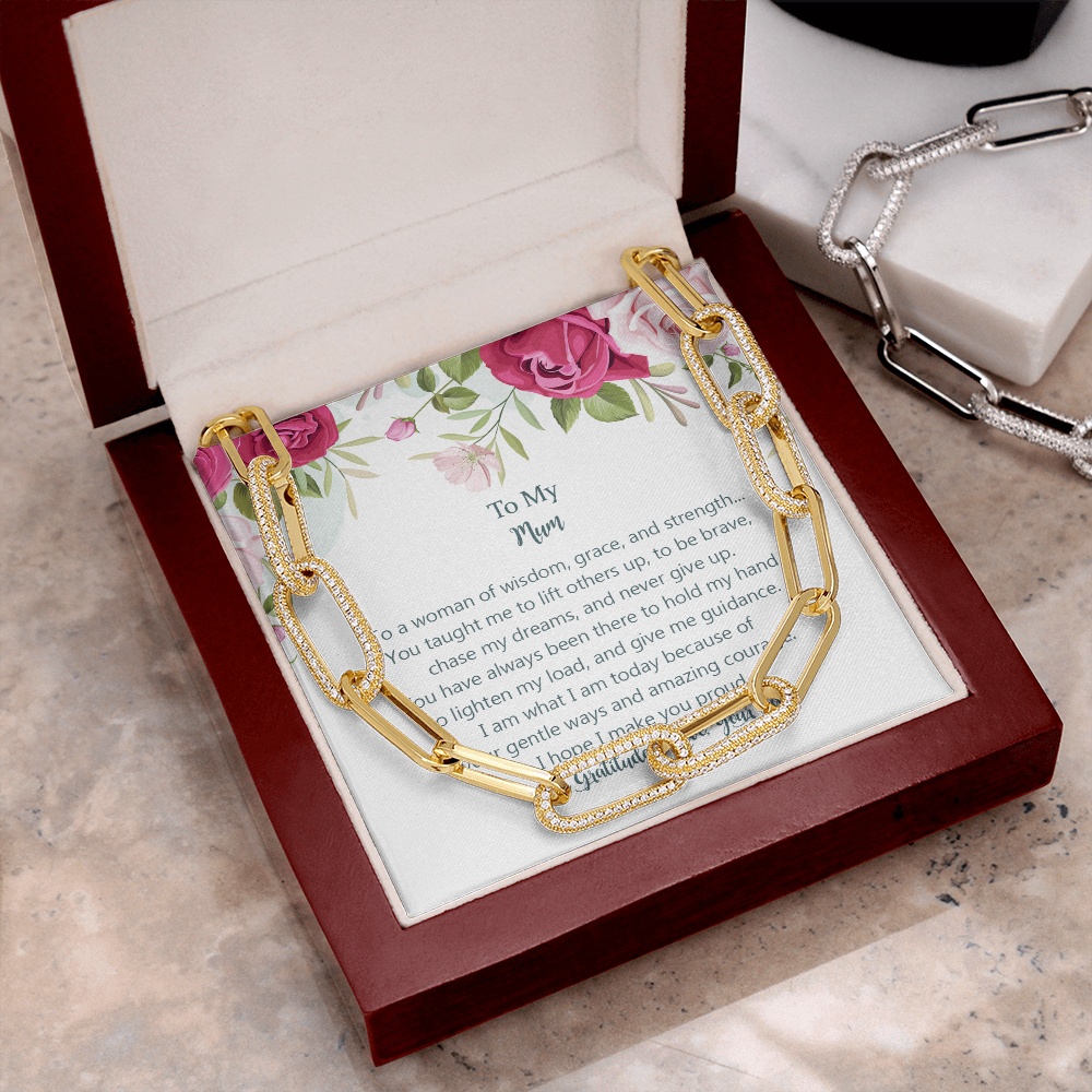 To My Mum, To A Woman Of Wisdom, Forever Linked Necklace For Mom, Mother Gift For Valentine's, Birthday, Anniversary