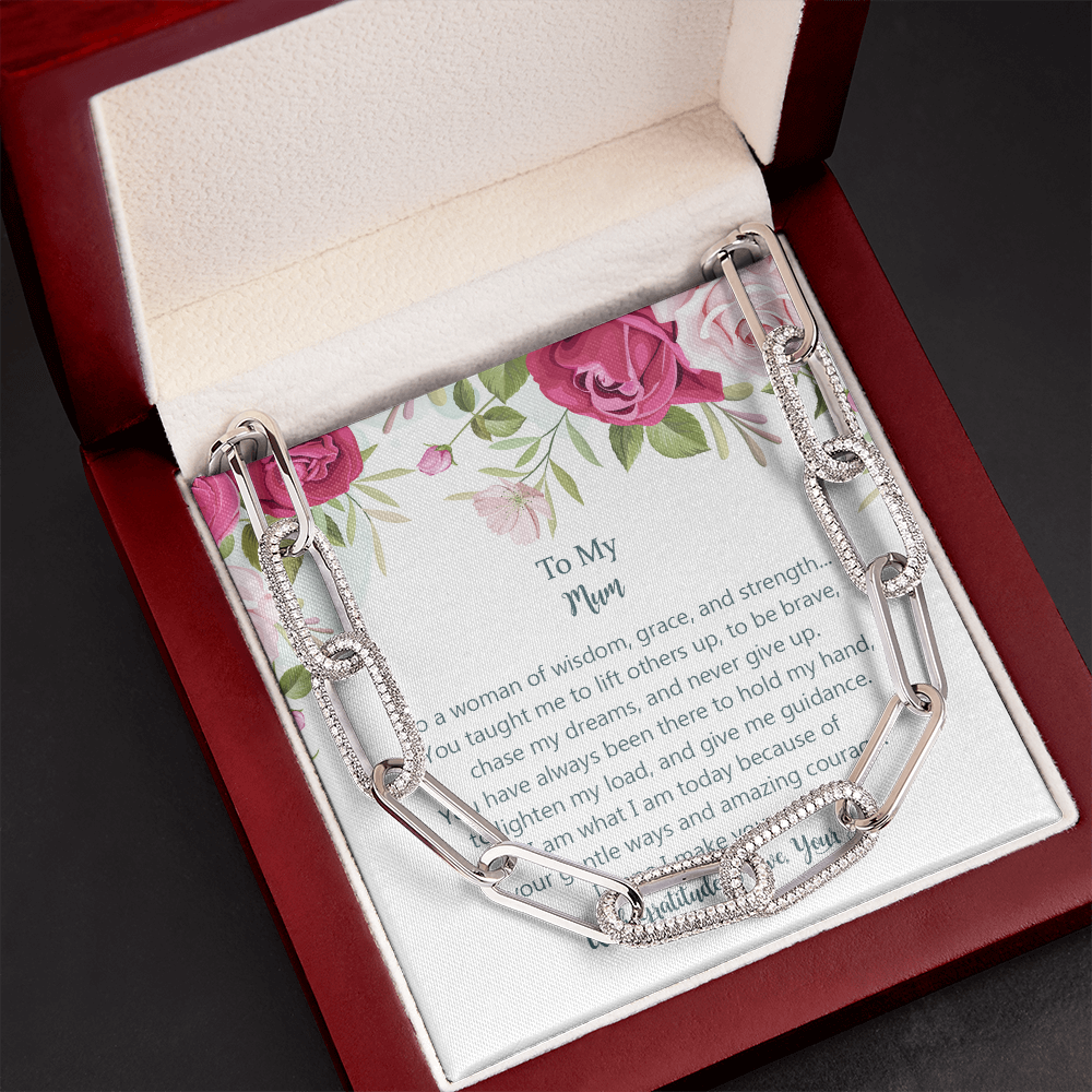 To My Mum, To A Woman Of Wisdom, Forever Linked Necklace For Mom, Mother Gift For Valentine's, Birthday, Anniversary