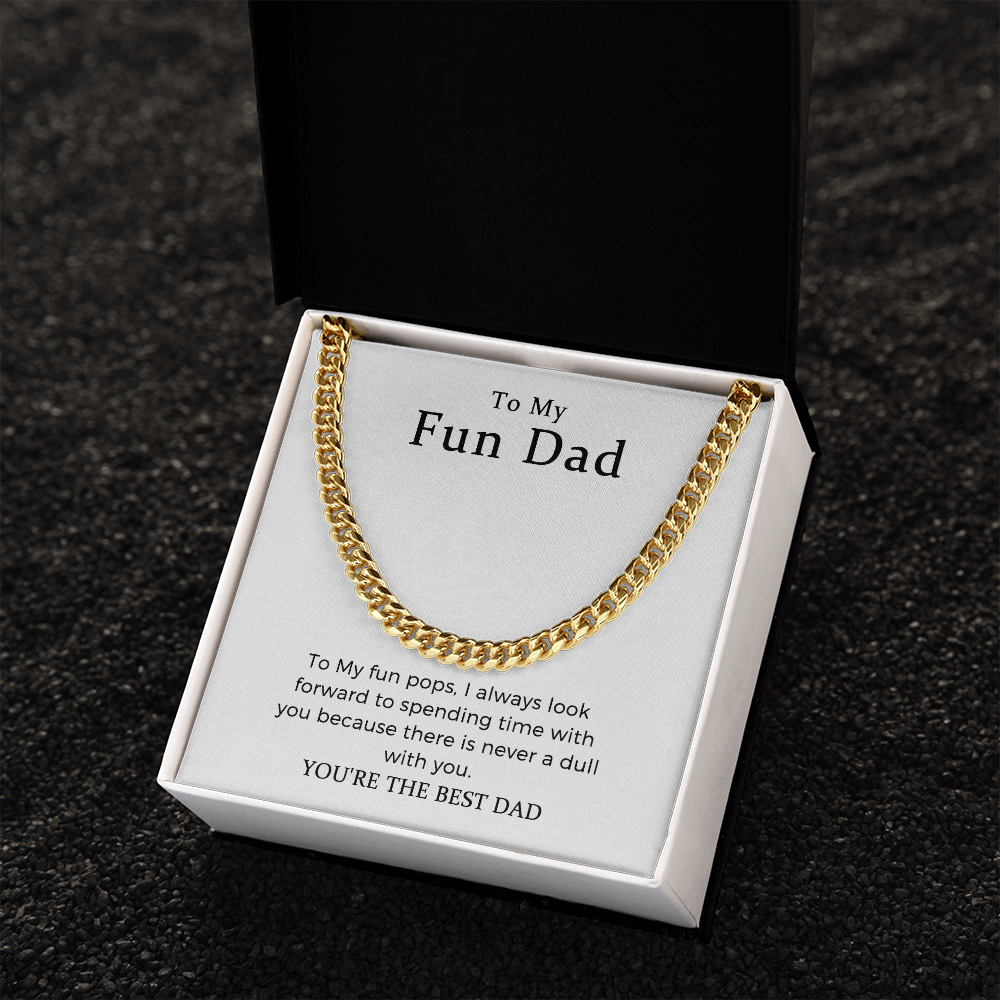 To My Fun Dad Gift To Dad Link Chain Necklace