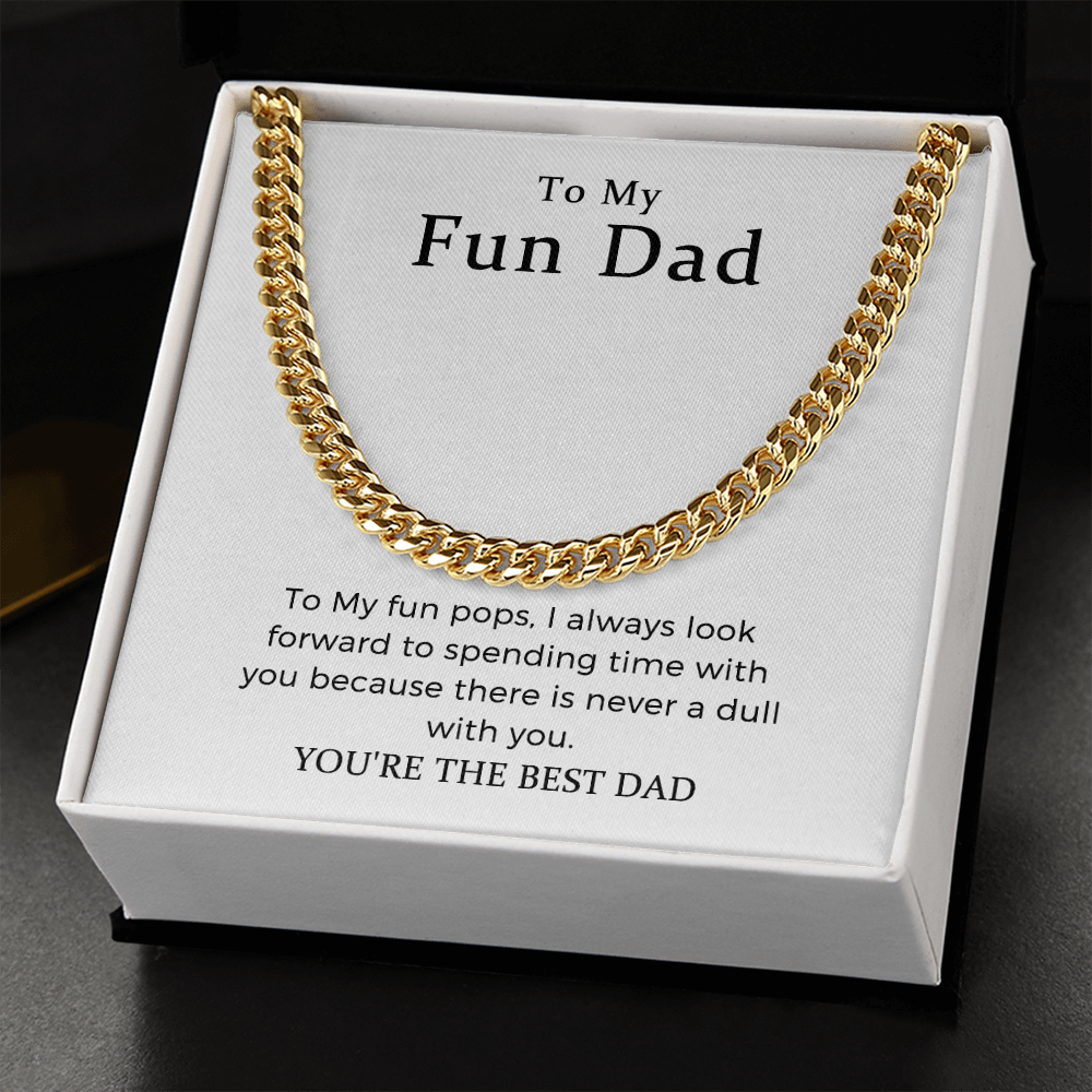 To My Fun Dad Gift To Dad Link Chain Necklace