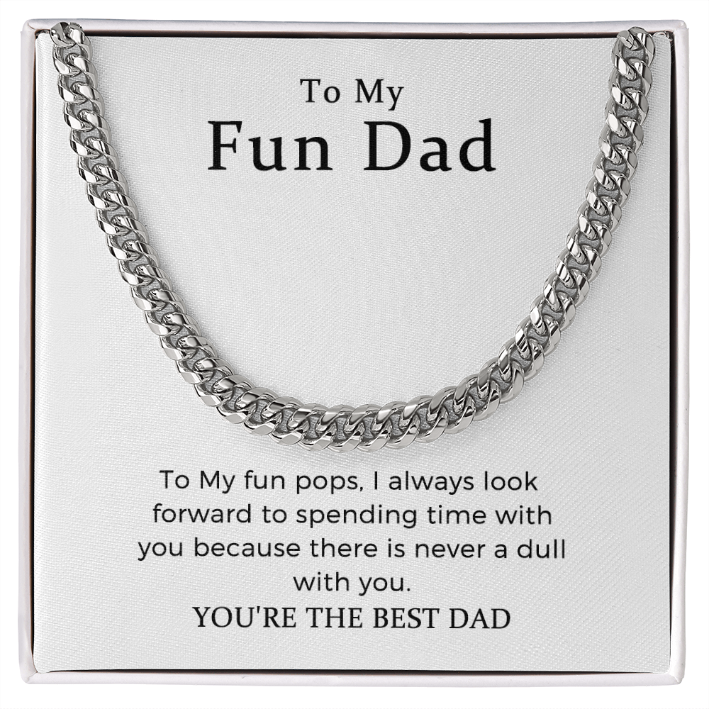 To My Fun Dad Gift To Dad Link Chain Necklace