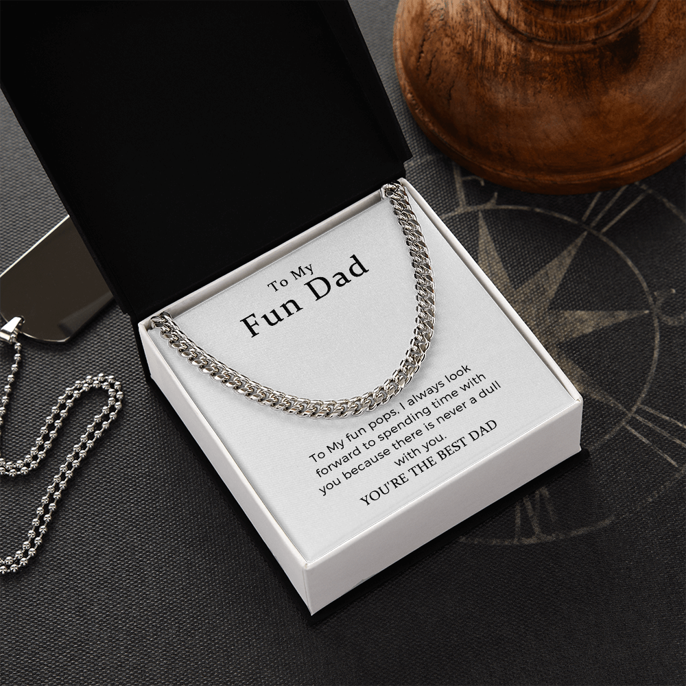 To My Fun Dad Gift To Dad Link Chain Necklace