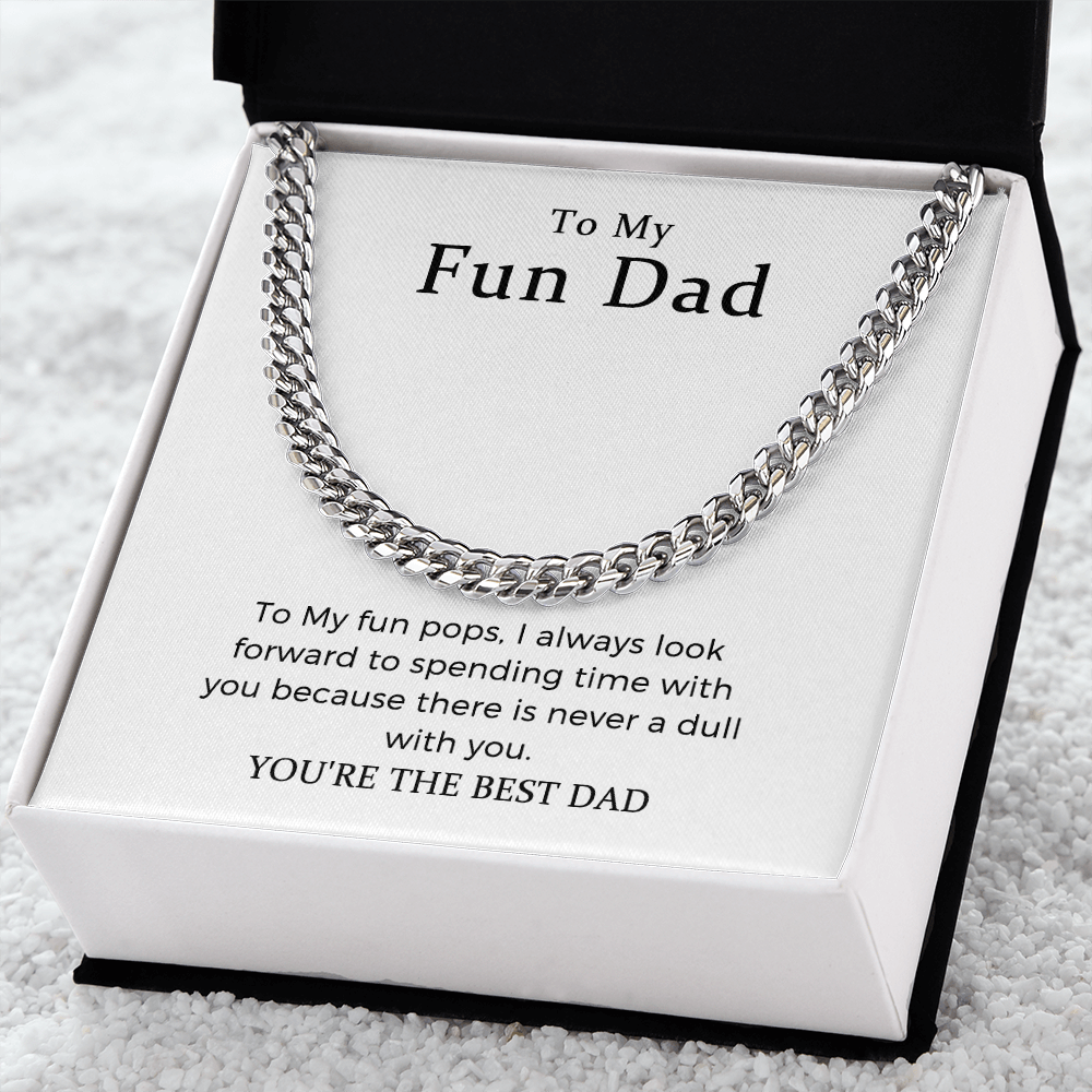 To My Fun Dad Gift To Dad Link Chain Necklace