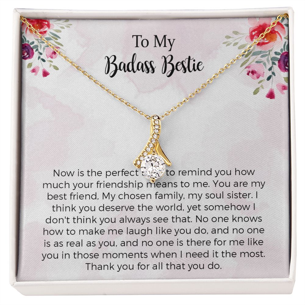 Badass Bestie Alluring Beauty Necklace, Bestie Necklace, Best Friend Necklace, Bestie Gifts, Friendship Necklace