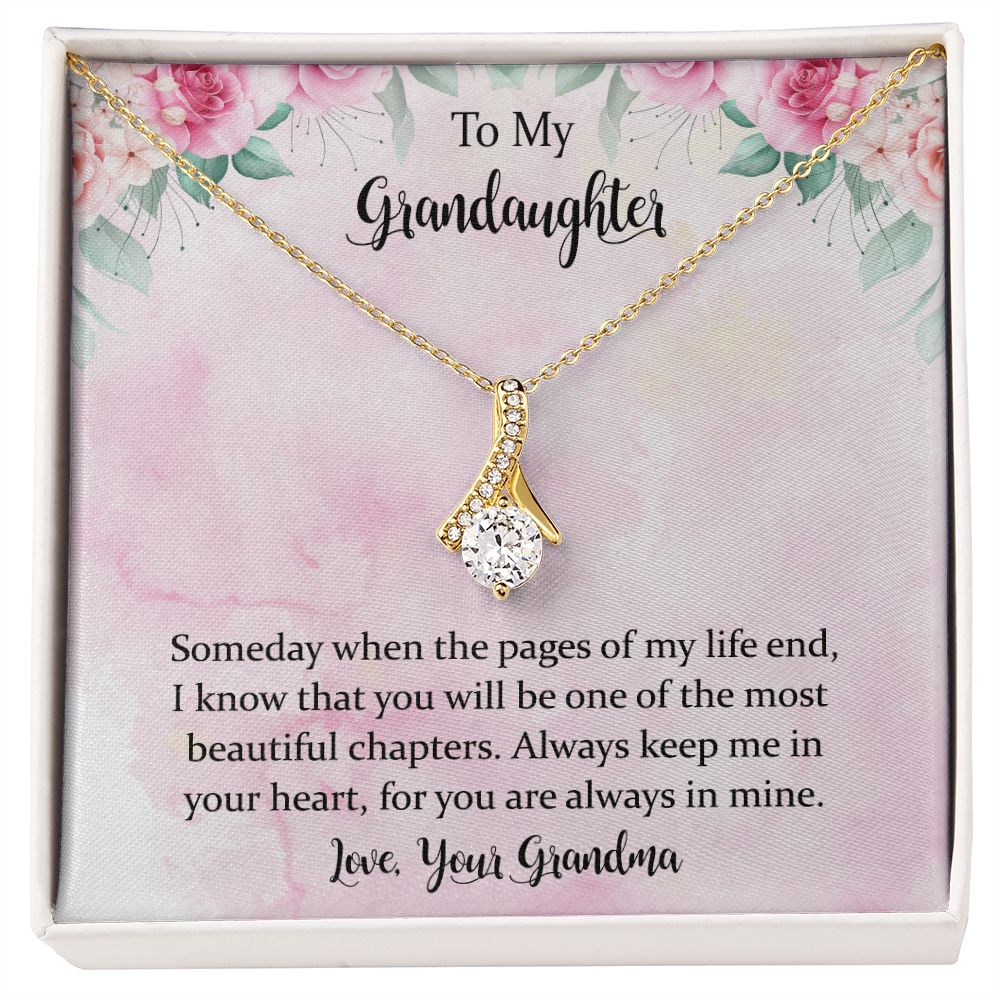 Granddaughter Gifts from Grandma or Grandpa, To My Granddaughter Necklace from Grandmother or Grandfather, Jewellery Gift for Women with Message Card