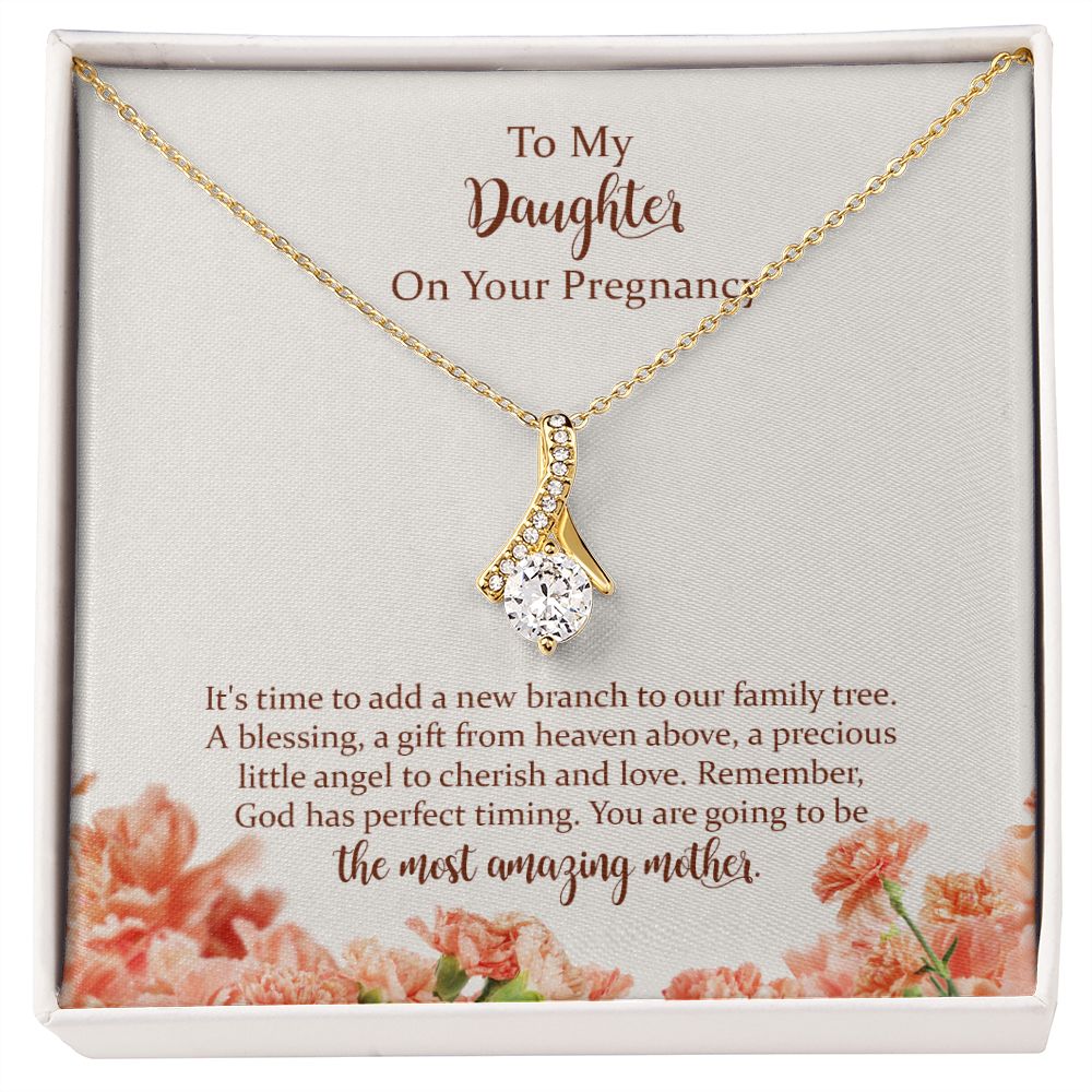 Pregnancy Alluring Beauty Necklace for Expecting New Mom, To My Daughter on Your Pregnancy Necklace from Mom, Daughter Necklace Gift for Women, First Time Mom Pregnant Mother to Be Jewelry with Message Card