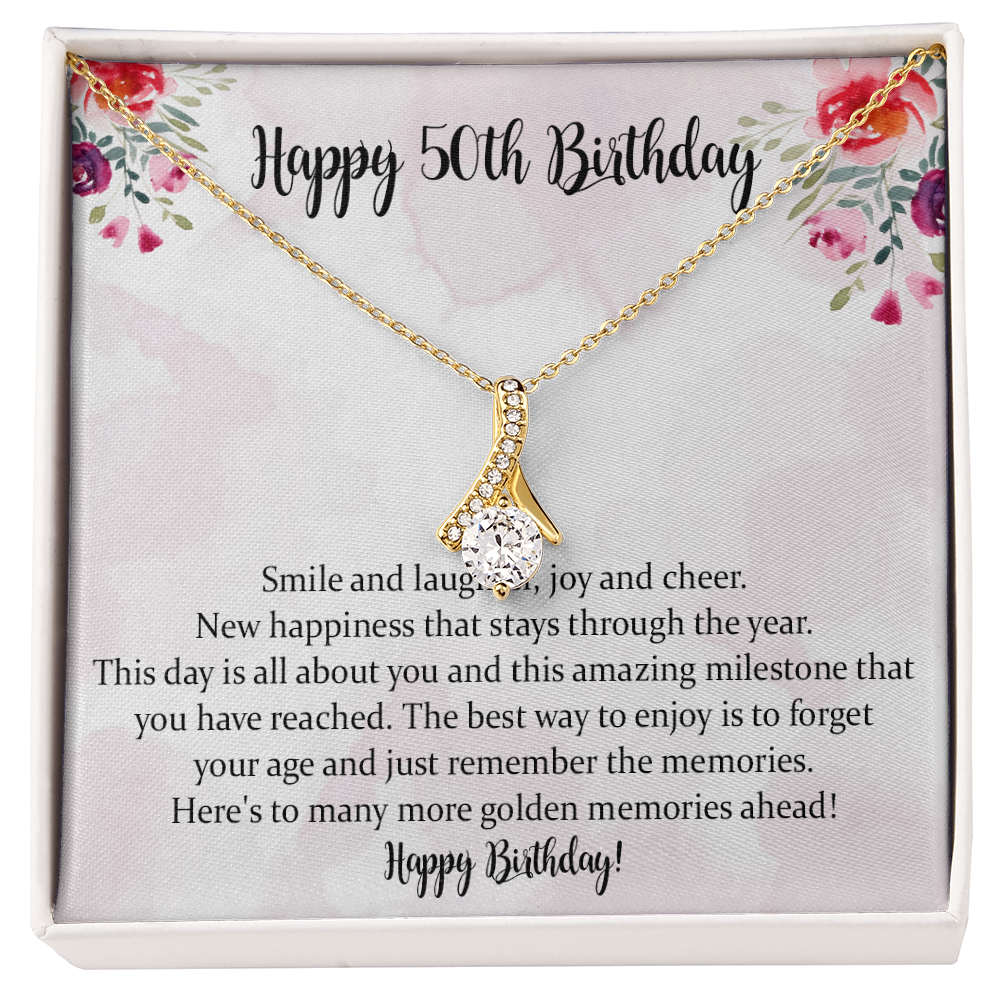 50th Birthday Alluring Beauty Necklace Gift For Women, 50th Birthday Gift For Her, 50th Birthday Necklace, 50-Year-Old Gift Ideas, Fifty And Fabulous Gift Idea