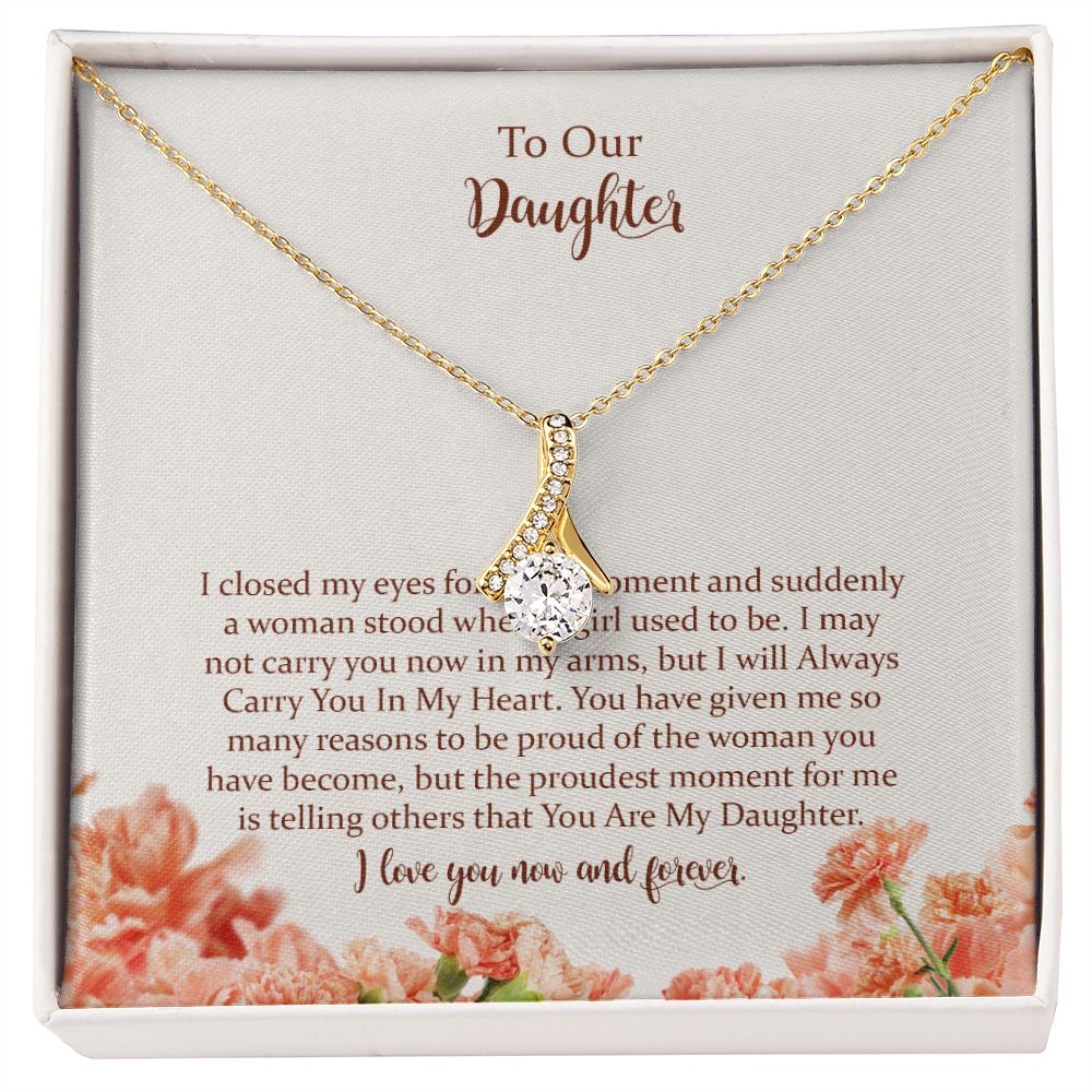 Daughter Gift from Mom,To My Daughter Alluring Beauty Necklace,Gift for Daughter from Mother,Birthday Graduation Christmas Jewelry Gifts for My Beautiful Daugther with Message Card
